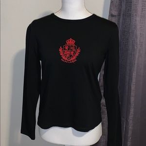 Ralph Lauren black polo with red detailing. Size M